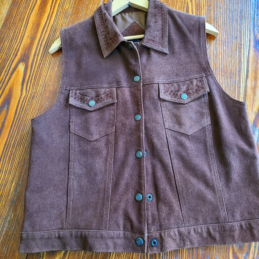 Asap leather suede vest medium